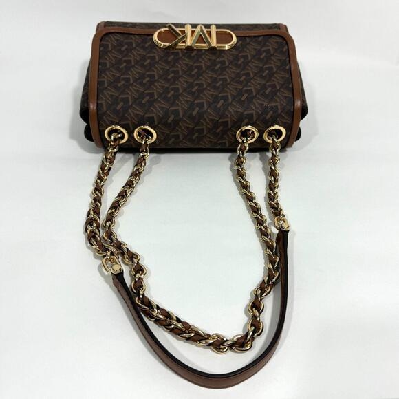 MICHAEL Michael Kors Brown Luggage Logo Parker Medium Convertible Chain Bag New - Picture 6 of 12